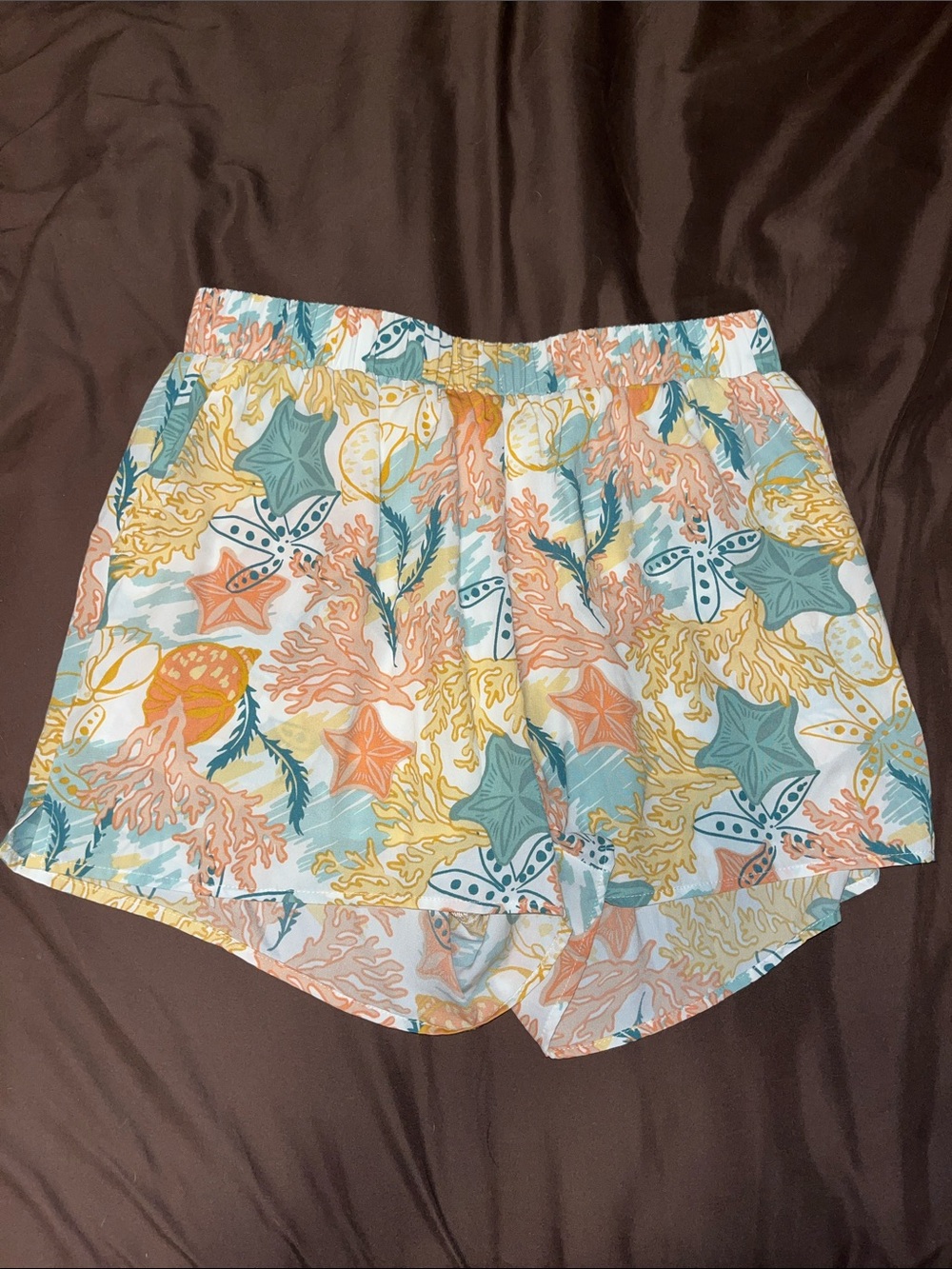 Women's Sea Life Print Elastic-Waist Shorts - Multi